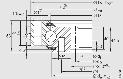 INA-VSI 內齒型四點接觸球轉盤軸承