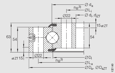 INA-VSU25 無齒型四點接觸球轉盤軸承