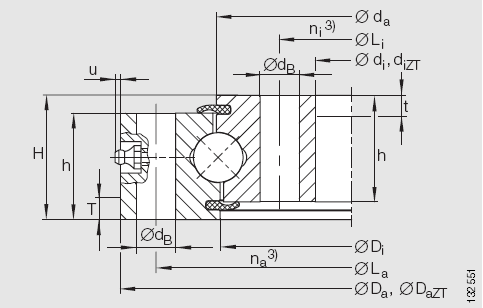 INA-VU 無齒型四點接觸球轉盤軸承