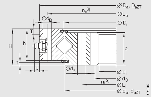 INA-XI 內齒型交叉滾子轉盤軸承