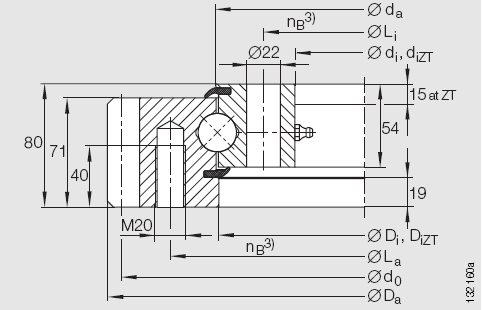 INA-VSA25 外齒型四點接觸球轉盤軸承
